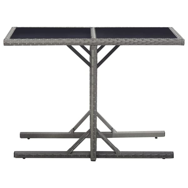 Havebord 110x53x72 cm antracitgrå glas og poliratanas - Udendørs Bord - Udendørs Borde - Home & Living