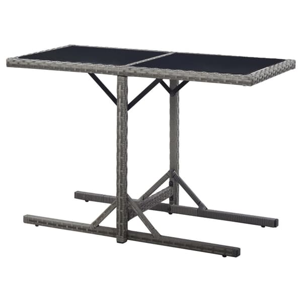 Havebord 110x53x72 cm antracitgrå glas og poliratanas - Udendørs Bord - Udendørs Borde - Home & Living