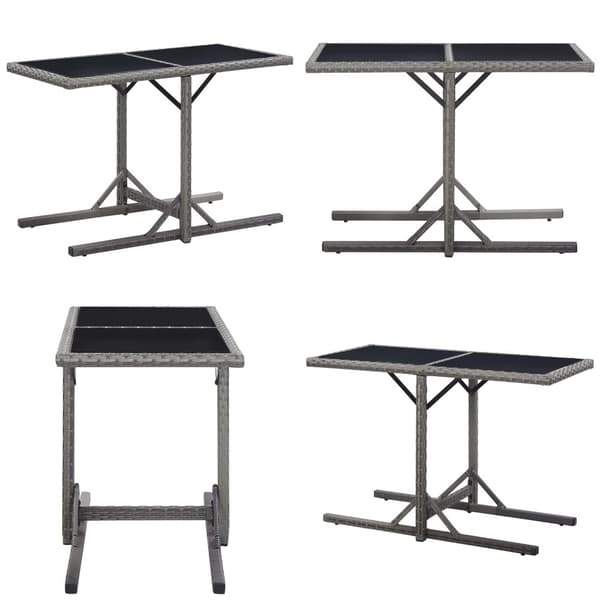 Havebord 110x53x72 cm antracitgrå glas og poliratanas - Udendørs Bord - Udendørs Borde - Home & Living