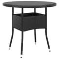 Miniatyrbillede 2 af 5: Havebord Ø80x75 cm hærdet glas og polyrattan sort - Havebord - Haveborde - Home & Living