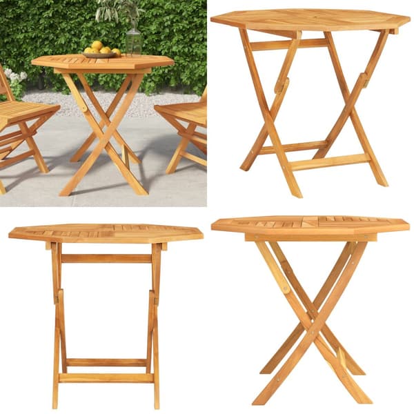 Hopfällbart trädgårdsbord 85x85x76 cm massiv teak - Matbord - Trädgårdsbord - Home & Living