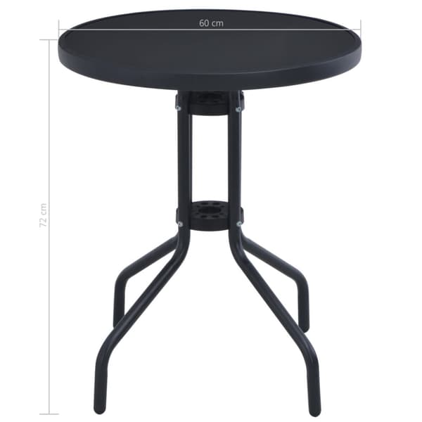 Havebord 60 cm stål og glas sort - Havebord - Haveborde - Home & Living