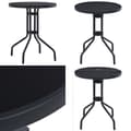 Miniatyrbillede 1 af 5: Havebord 60 cm stål og glas sort - Havebord - Haveborde - Home & Living