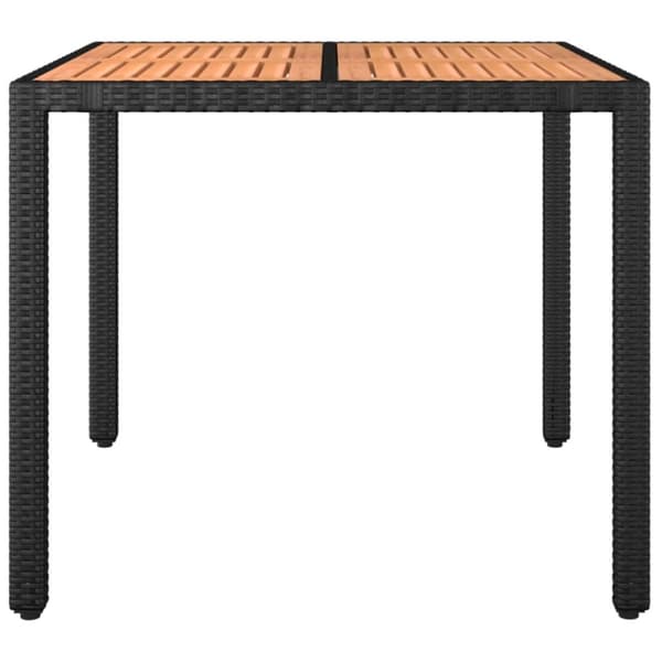 Trädgårdsbord svart konstrotting & massiv akacia - Trädgårdsbord Med Träskiva - Träbord - Home & Living