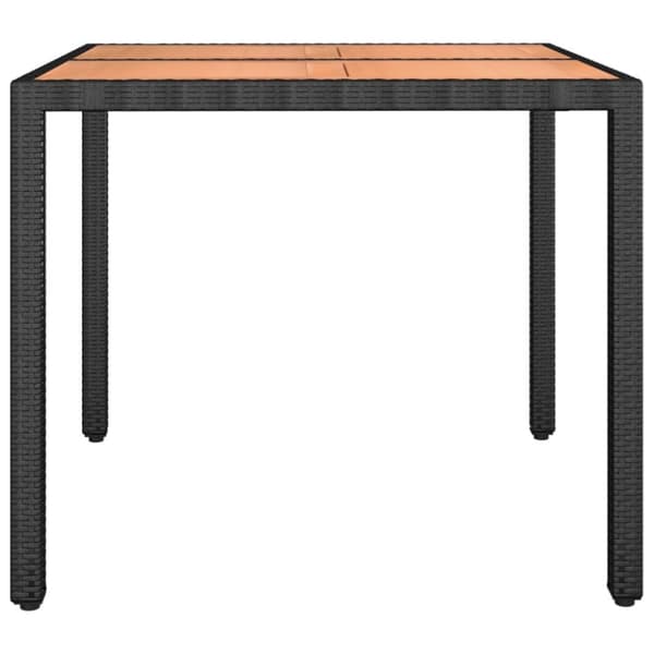 Trädgårdsbord svart konstrotting & massiv akacia - Trädgårdsbord Med Träskiva - Träbord - Home & Living