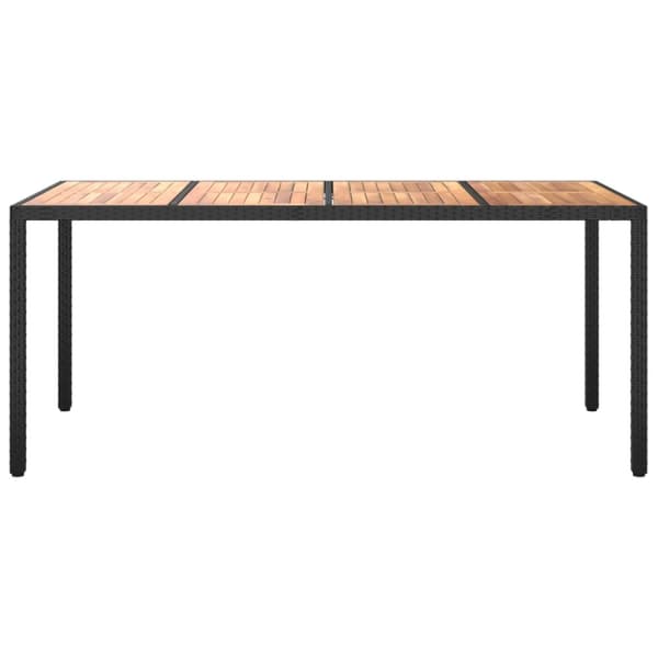 Havebord 190x90x75 cm polyrattan og akacietræ sort - Havebord - Haveborde - Home & Living