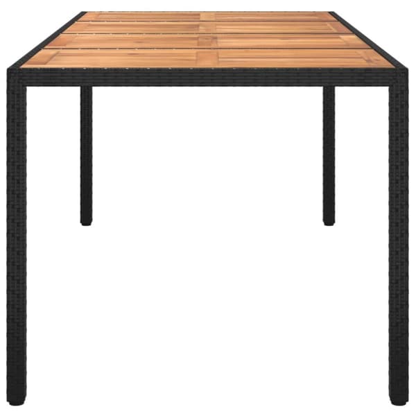 Havebord 190x90x75 cm polyrattan og akacietræ sort - Havebord - Haveborde - Home & Living