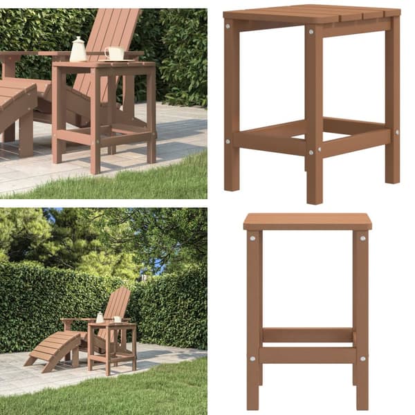 Adirondack-havebord 38x38x46 HDPE brun - Havebord - Haveborde - Home & Living