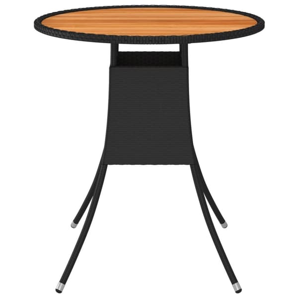 Matbord för trädgård svart Ø70cm konstrotting och massiv akacia - Bord - Köksbord - Home & Living