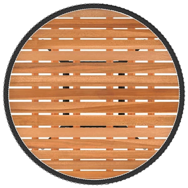 Matbord för trädgård svart Ø70cm konstrotting och massiv akacia - Bord - Köksbord - Home & Living