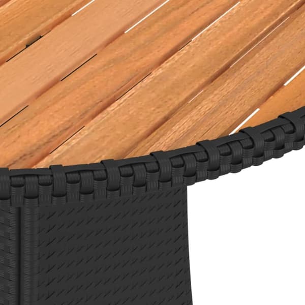 Matbord för trädgård svart Ø70cm konstrotting och massiv akacia - Bord - Köksbord - Home & Living