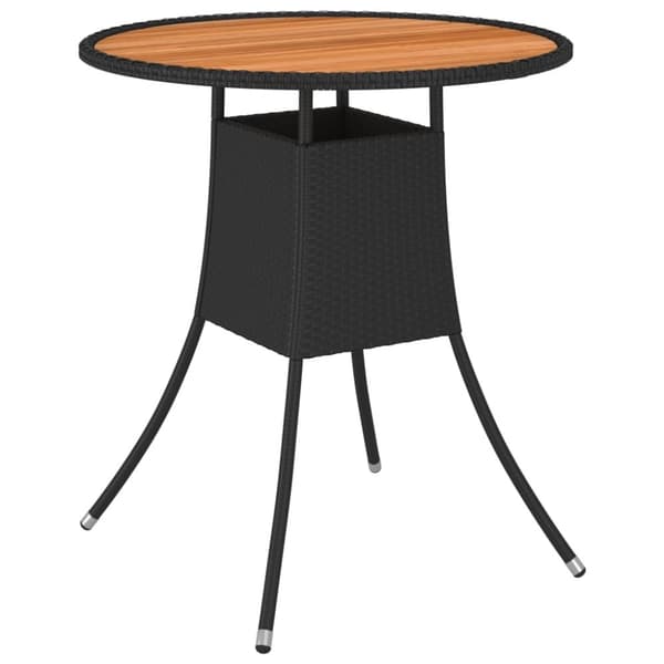 Matbord för trädgård svart Ø70cm konstrotting och massiv akacia - Bord - Köksbord - Home & Living