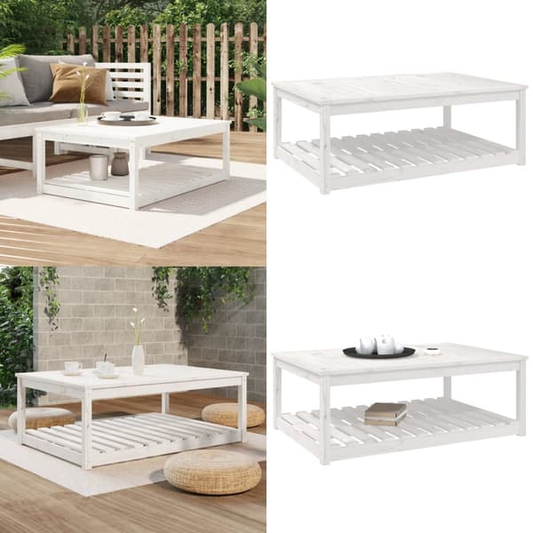 Havebord 121x82,5x45 cm massivt fyrretræ hvid - Havebord - Haveborde - Home & Living