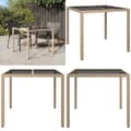 Miniatyrbillede 1 af 7: Havebord 90x90x75 cm hærdet glas og polyrattan beige - Havebord - Haveborde - Home & Living