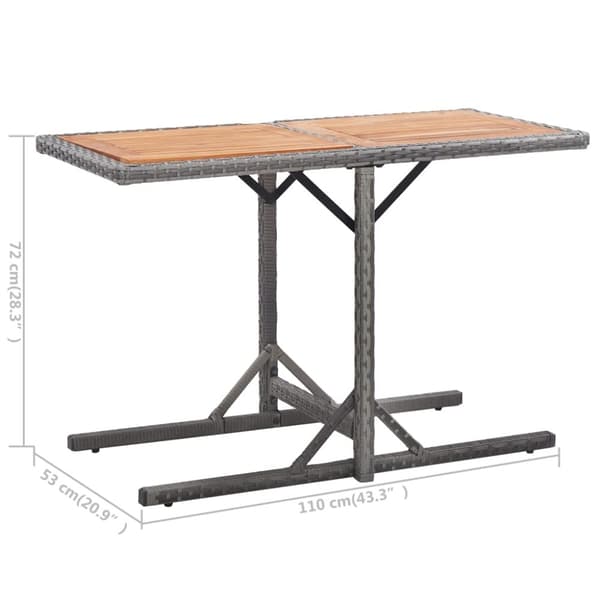 Havebord polyrattan og massivt akacietræ antracitgrå - Udendørs Bord - Udendørs Borde - Home & Living
