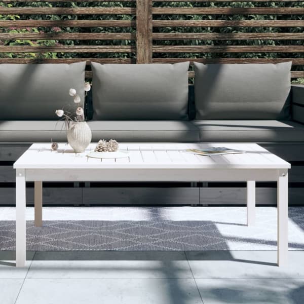 Havebord 121x82,5x45 cm massivt fyrretræ hvid - Havebord - Haveborde - Home & Living