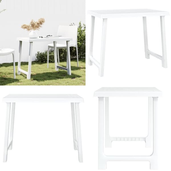 Campingbord 79x56x64 cm PP trælook hvid - Campingbord - Campingborde - Home & Living