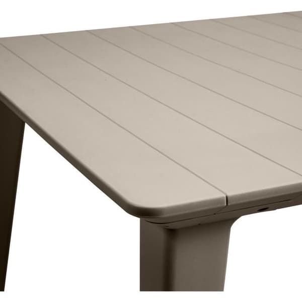 Trädgårdsbord - rektangulärt 160cm - cappuccino - i harts - 6 personer - Lima -Allibert av KETER