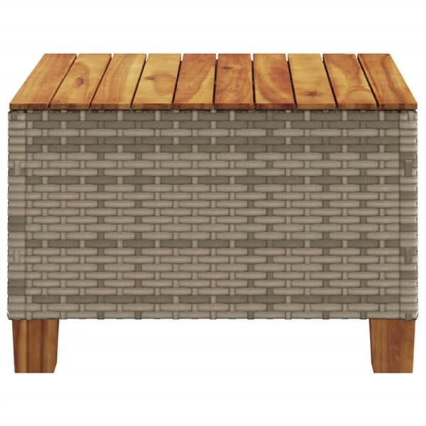 havebord 55x55x36 cm polyrattan og akacietræ grå