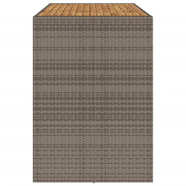 barbord til haven 185x80x110 cm akacietop polyrattan grå