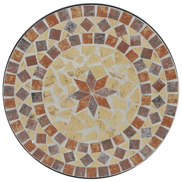 bistrobord mosaikdesign Ø50x70 cm keramik terracotta og hvid