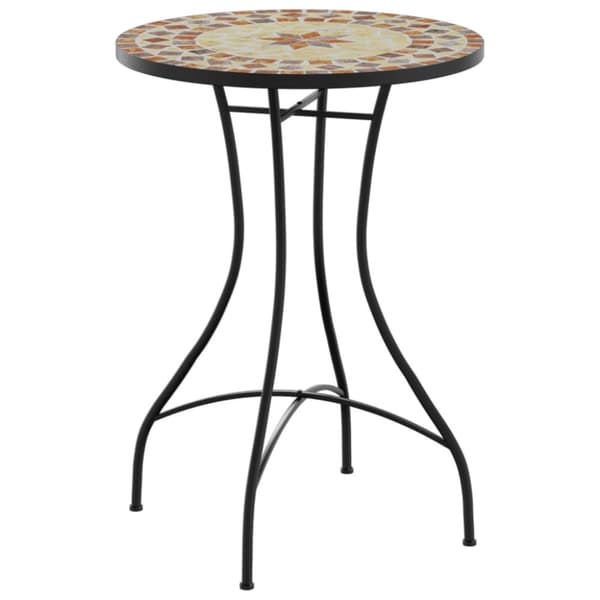 bistrobord mosaikdesign Ø50x70 cm keramik terracotta og hvid