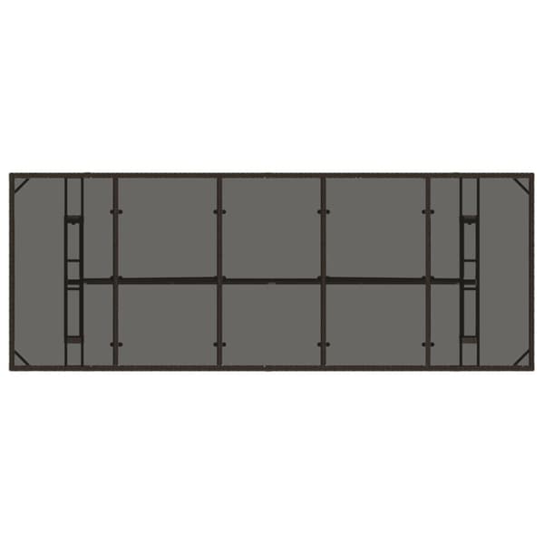 havebord med glastop 240x90x75 cm polyrattan brun