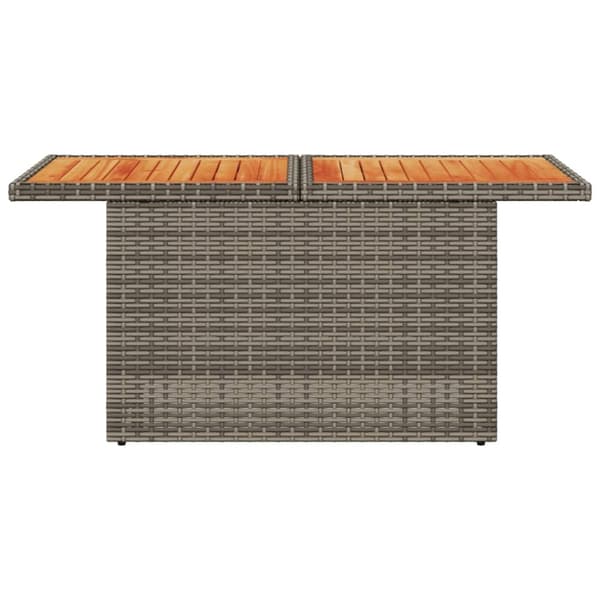 havebord 100x55x73 cm polyrattan og akacietræ grå