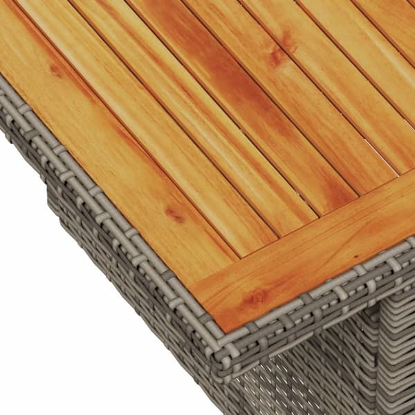 havebord 100x55x73 cm polyrattan og akacietræ grå