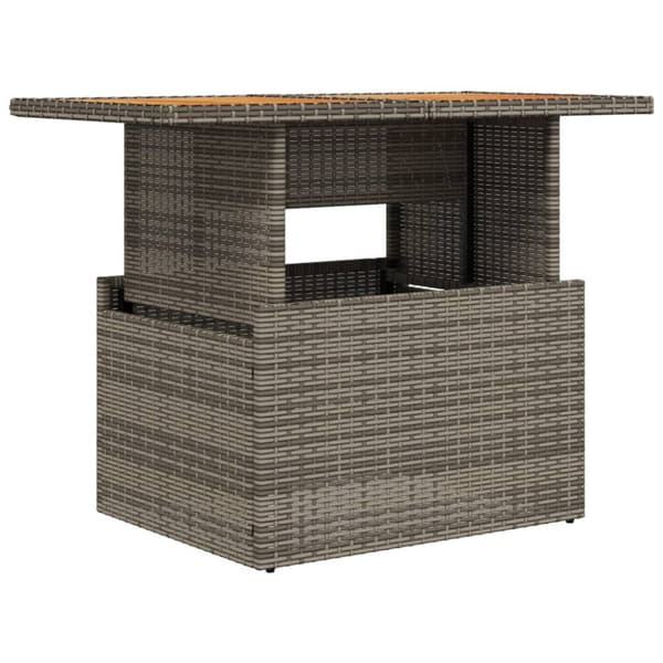 havebord 100x55x73 cm polyrattan og akacietræ grå