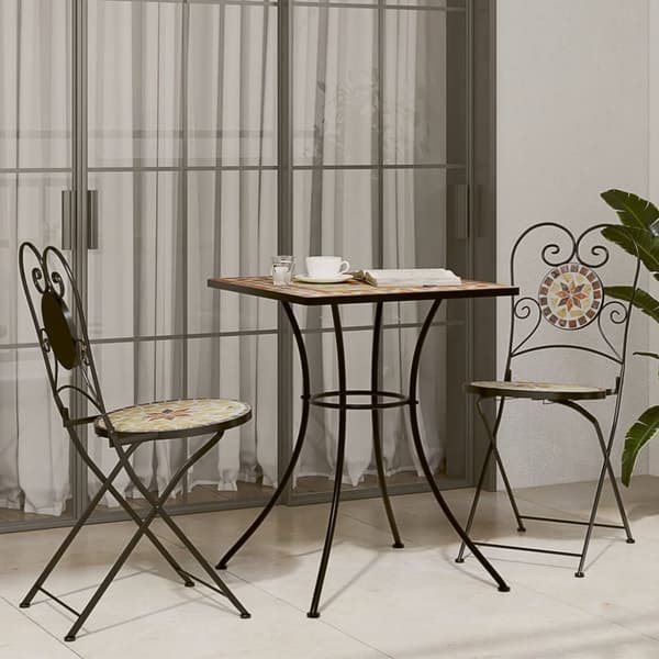 bistrobord med mosaikdesign 60xx60x74 cm keramisk terrakotta