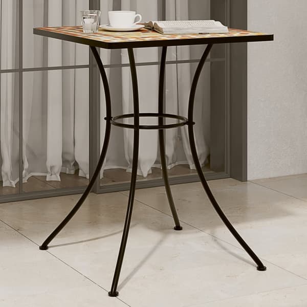 bistrobord med mosaikdesign 60xx60x74 cm keramisk terrakotta