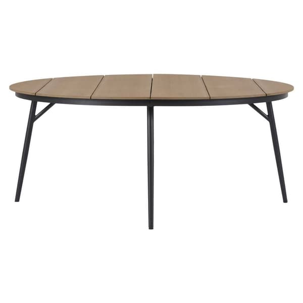 Dan havebord Ø178cm sort,teak dekor.