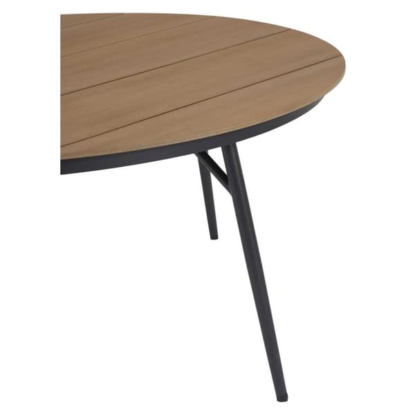 Dan hagebord Ø178cm svart,teak dekor.