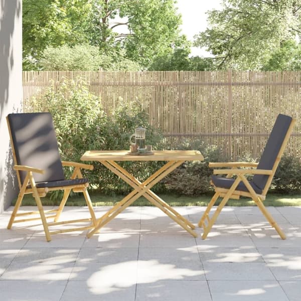 vidaXL Hopfällbart trädgårdsbord 110x55x75 cm bambu