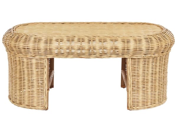 Sofabord Naturrotting 96 x 60 cm Medium Motstand Utendørs Boho Style Hage Uteplass Balkong