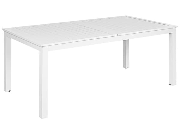 Puutarhapöytä jatkettava valkoinen alumiini 180/240 x 90 cm sisälle ulos moderni tyyli