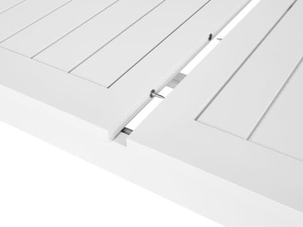 Puutarhapöytä jatkettava valkoinen alumiini 180/240 x 90 cm sisälle ulos moderni tyyli