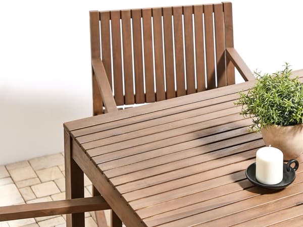 Spisebord Mørkt Spisebord Akasietre 180 x 90 cm Rektangulær Topp Rustikk Stil