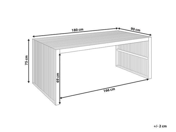 Hagebord Lyst akasietre 180 x 90 cm 6 personer Moderne design Spisebord Hagemøbler Utendørs