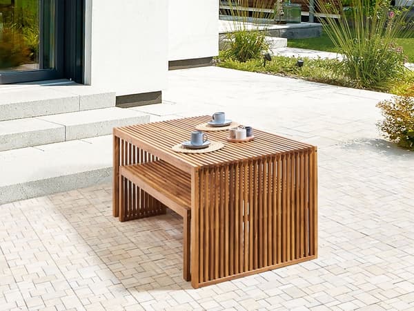 Hagebord Lyst akasietre 180 x 90 cm 6 personer Moderne design Spisebord Hagemøbler Utendørs