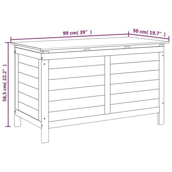 vidaXL Putekasse 99x50x56,5 cm heltre gran