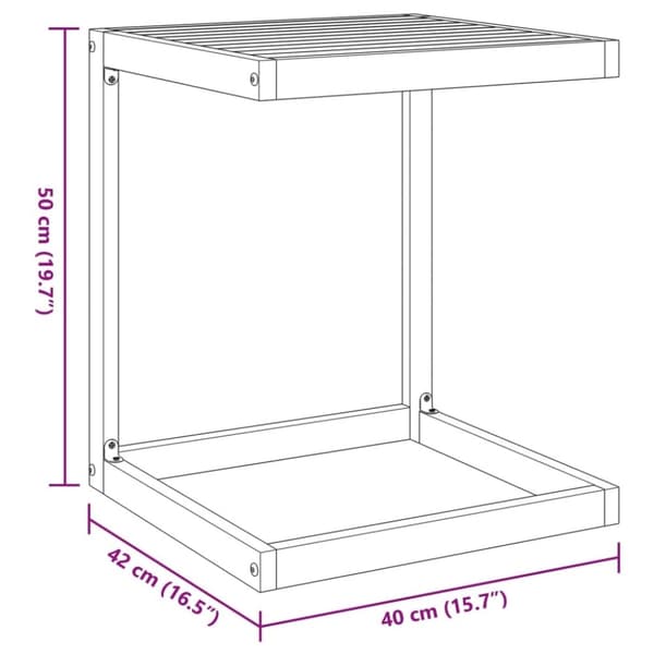 vidaXL C-bord 42x40x50 cm heltre akasie