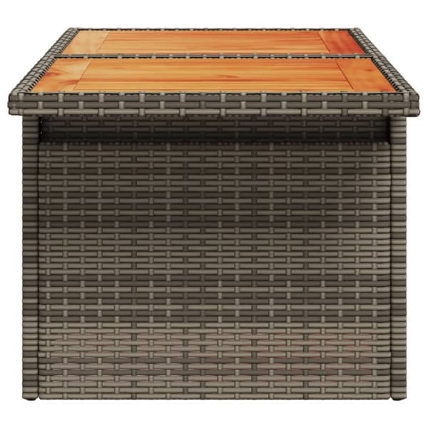 vidaXL havebord 100x55x73 cm polyrattan og akacietræ grå