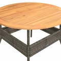 Pikkukuva 8 / 11: vidaXL Puutarhapöytä akasiapuu ja harmaa polyrottinki Ø110x71 cm