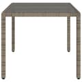 Miniatyrbillede 4 af 11: vidaXL havebord med glastop 150x90x75 cm polyrattan grå