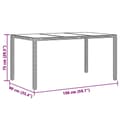 Miniatyrbillede 10 af 11: vidaXL havebord med glastop 150x90x75 cm polyrattan grå