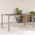 Miniatyrbillede 11 af 11: vidaXL havebord med glastop 150x90x75 cm polyrattan grå