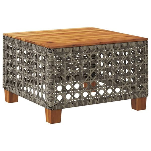 vidaXL havebord 55x55x36 cm polyrattan og akacietræ grå
