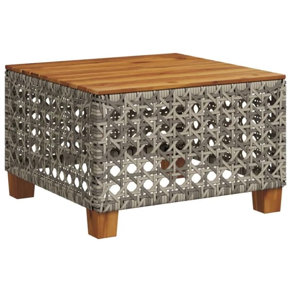 vidaXL havebord 55x55x36 cm polyrattan og akacietræ grå